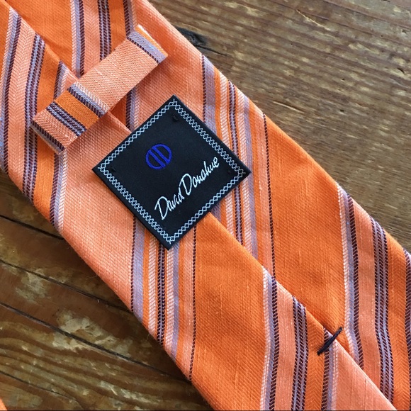 NWOT David Donahue Tie Linen/Silk Blend - Picture 5 of 8